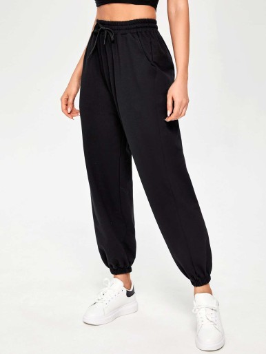 Drawstring High-Rise Joggers