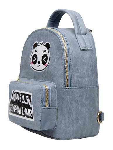 Slogan Detail Panda Print Backpack