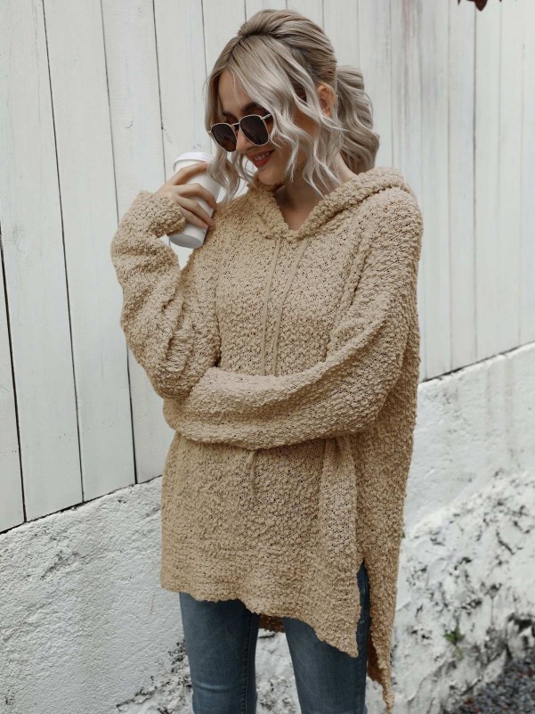 High low hooded clearance sweater