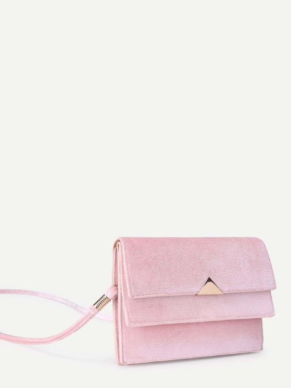 Metal Detail Chain Crossbody Bag