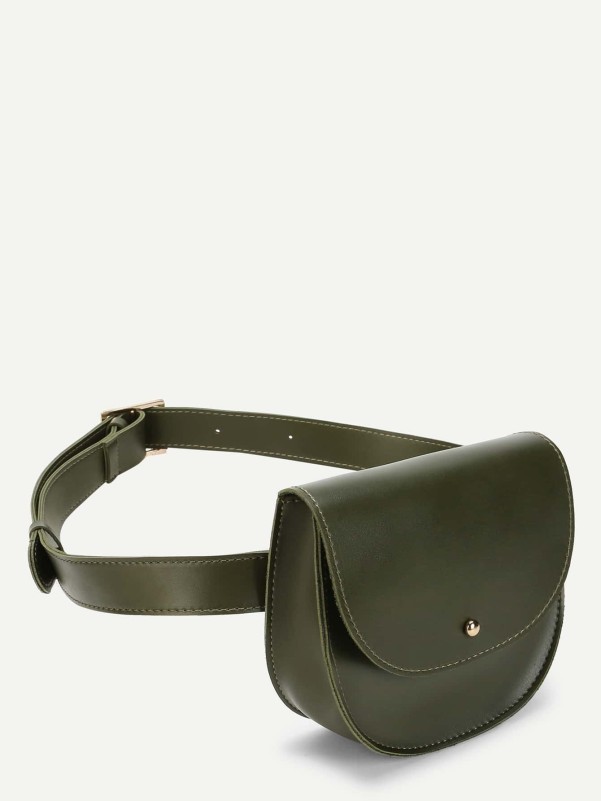 Saddle Flap PU Fanny Pack