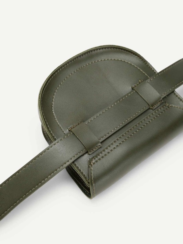 Saddle Flap PU Fanny Pack