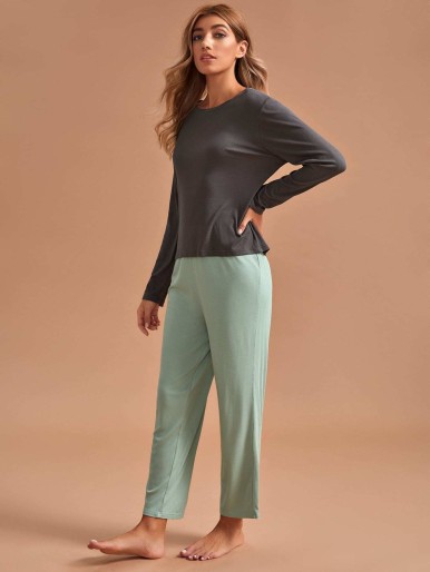 Drop Shoulder Tee & Pants PJ Set