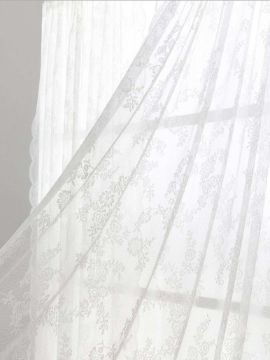 Embroidered Lace Single Panel Curtain