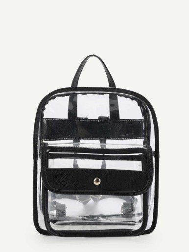 Pocket Front Clear Design Backpack