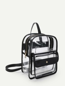 Pocket Front Clear Design Backpack