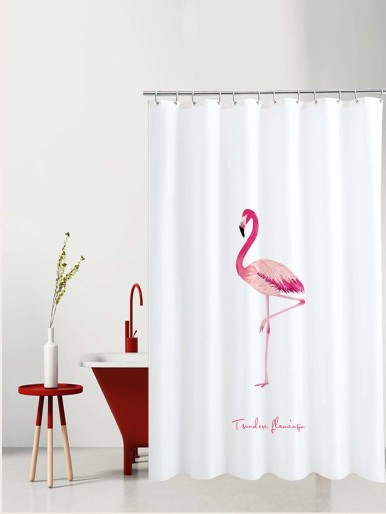 Flamingo Print Shower Curtain