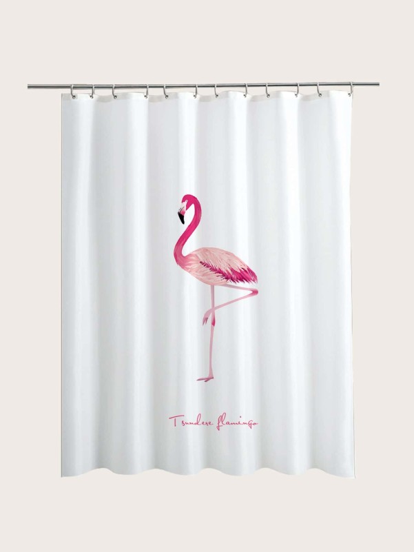 Flamingo Print Shower Curtain