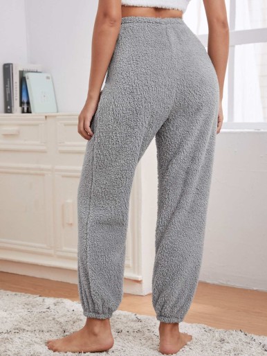 Flannel Elastic Waist Lounge Pants