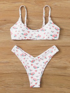 Floral High Cut Bikini Swimsuit