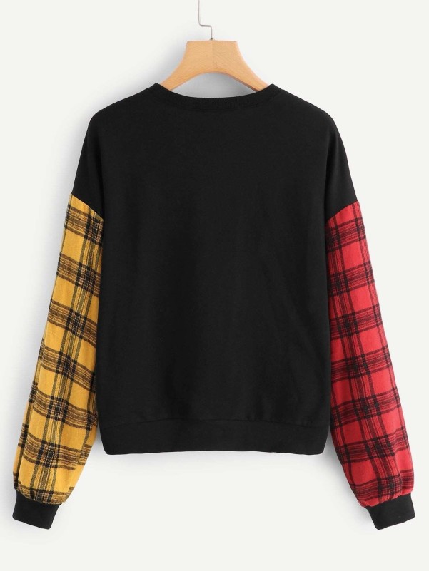 Cut and Sew Plaid Pullover