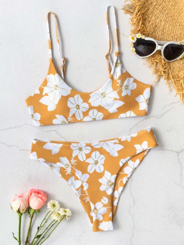 Floral Print Bikini Swimsuit