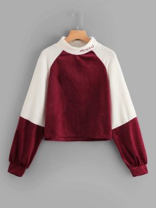 Raglan Sleeve Color Block Sweatshirt