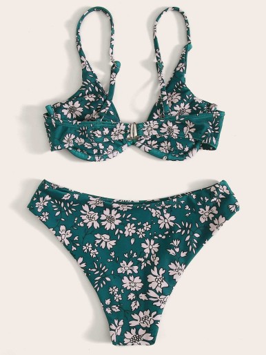 Floral Underwire Bikini Swimsuit