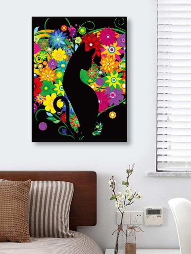 Flower & Cat Pattern Diamond Painting Without Frame