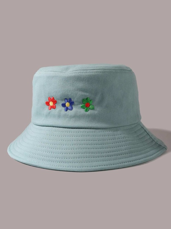 Flower Embroidery Bucket Hat