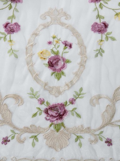 Flower Embroidery Single Panel Curtain