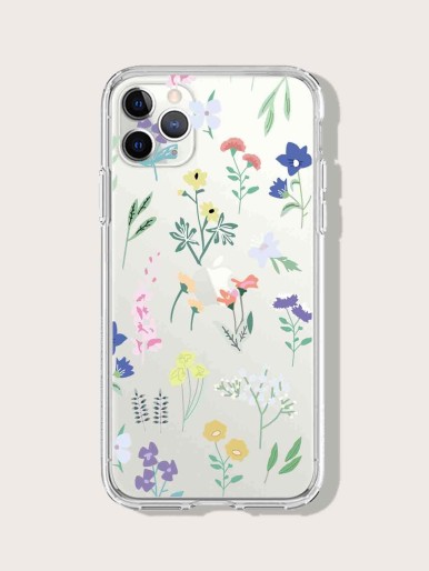 Flower Print Clear Case Compatible With iPhone
