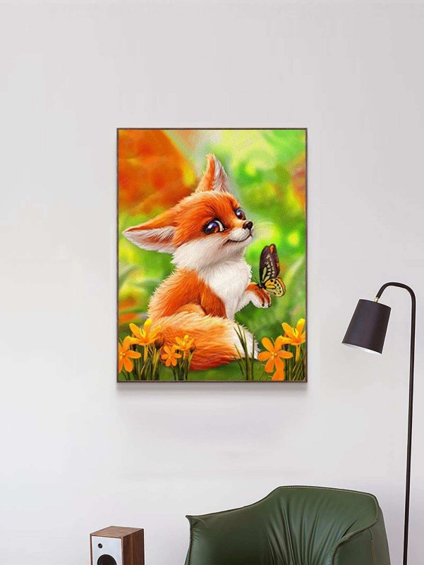 Fox Print DIY Diamond Unframed Painting