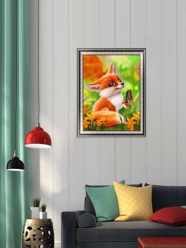 Fox Print DIY Diamond Unframed Painting