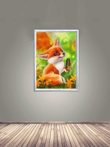 Fox Print DIY Diamond Unframed Painting