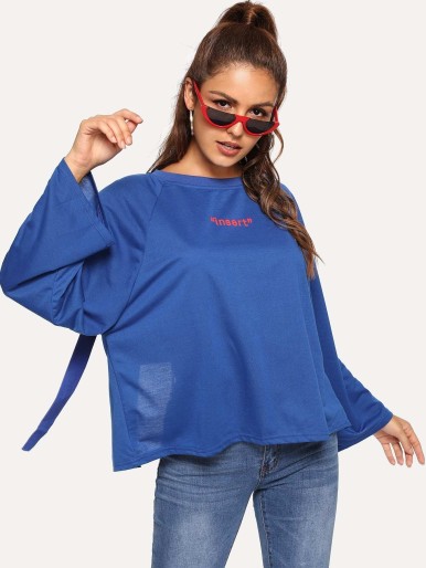 Split Back Crop Sweatshirt