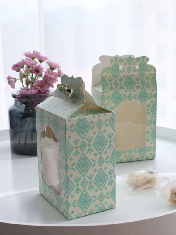 Geometric Print Packaging Box 10pcs