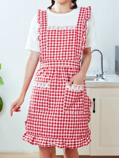 Gingham Pattern Apron