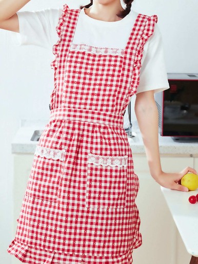 Gingham Pattern Apron