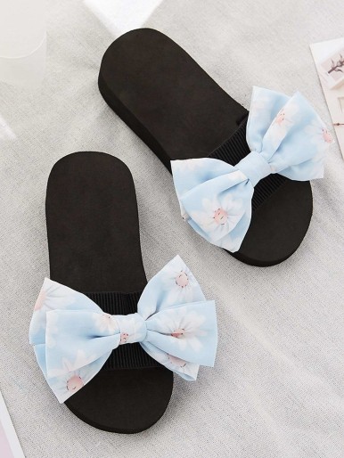 Girls Bow Decor Floral Graphic Slides