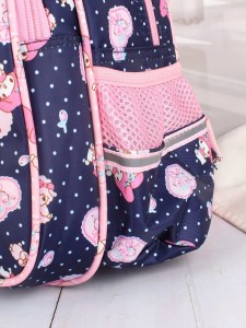 Girls Cartoon Print Side Pocket Backpack