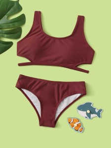 Girls Cut Out Side Bikini Swimsuit