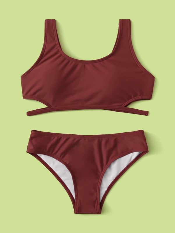 Girls Cut Out Side Bikini Swimsuit