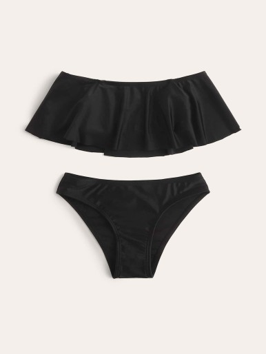 Girls Ruffle Bardot Bikini Set