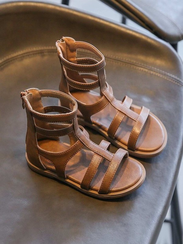 Zip back best sale gladiator sandals