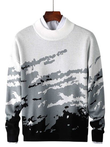Sweater in three colors, gray, white and black