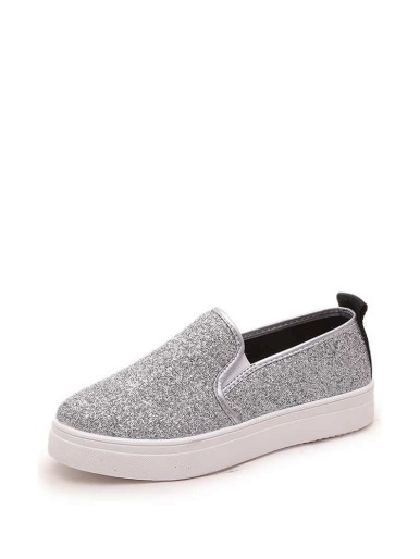 Glitter Flatform Slip On Trainers