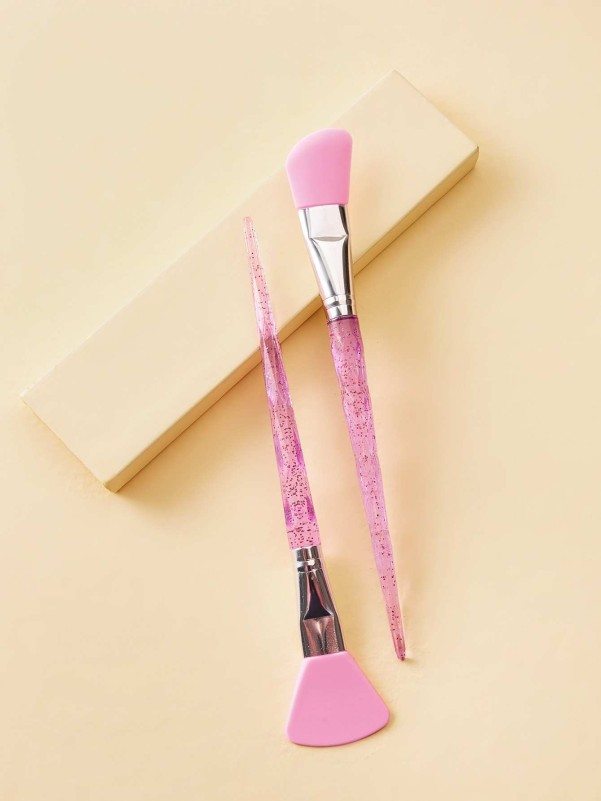 Glitter Handle Transparent Facial Sheet Brush 2pcs