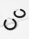 Glitter Hoop Earrings 1pair