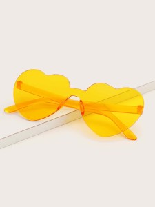 Heart Frame Rimless Sunglasses