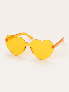 Heart Frame Rimless Sunglasses