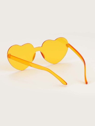 Heart Frame Rimless Sunglasses