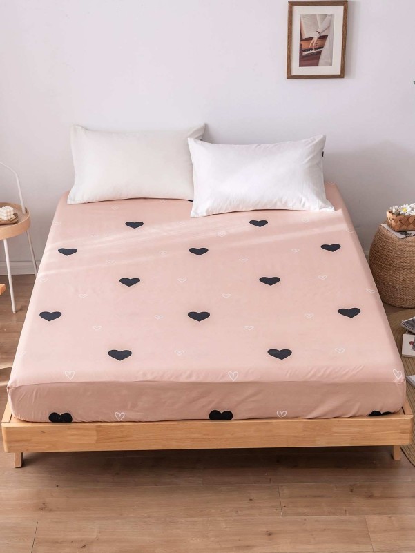 Heart Print Fitted Sheet Without Filler