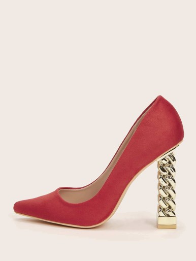 High Heeled Suede Pumps