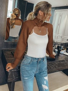 High Neck Super Crop Sweater