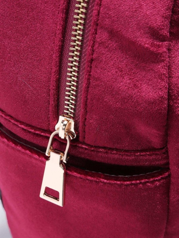 Burgundy velvet outlet backpack