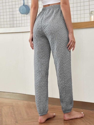 Knot Front Cable-textured Lounge Pants