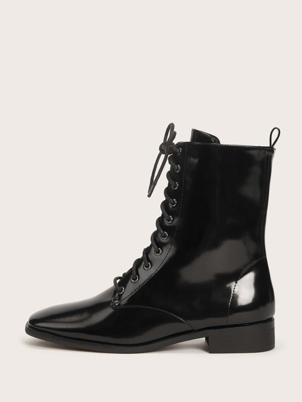 Lace-up Front Ankle Boots