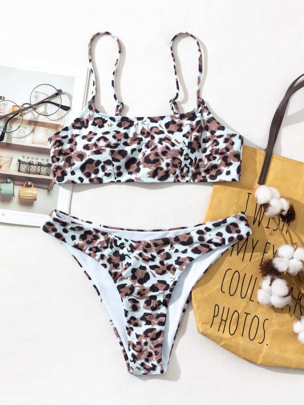 Leopard Cheeky Bikini Swimsuit