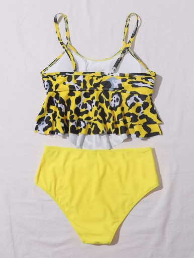 Leopard Hanky Hem Bikini Swimsuit
